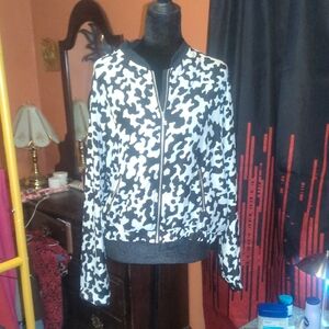 BONGO Black & White Printed Bomber Jacket